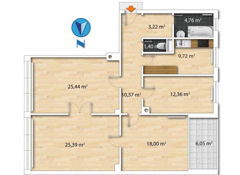 Wohnung zum Kauf 599.000 € 4 Zimmer 116 m² 2. Geschoss Wien 1020