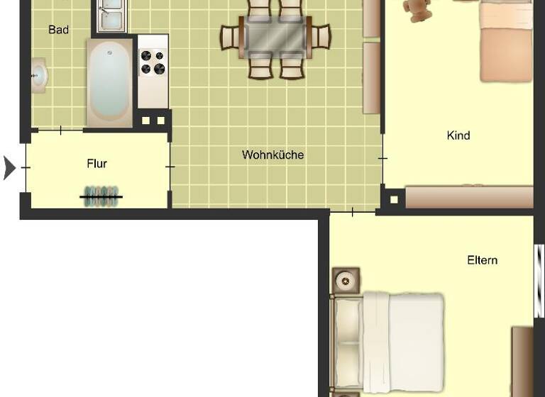 Wohnung zur Miete 469 € 2 Zimmer 50,9 m² 1. Geschoss Mündelheimer Straße 84A Huckingen Duisburg 47259