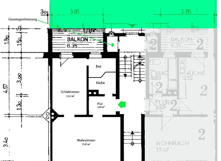 Wohnung zum Kauf 275.000 € 2 Zimmer 42 m² 4 Geschosse frei ab sofort Bornheim Frankfurt am Main 60389