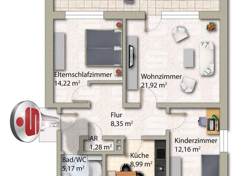 Wohnung zum Kauf 99.000 € 3 Zimmer 79,3 m² Dielingen Stemwede 32351