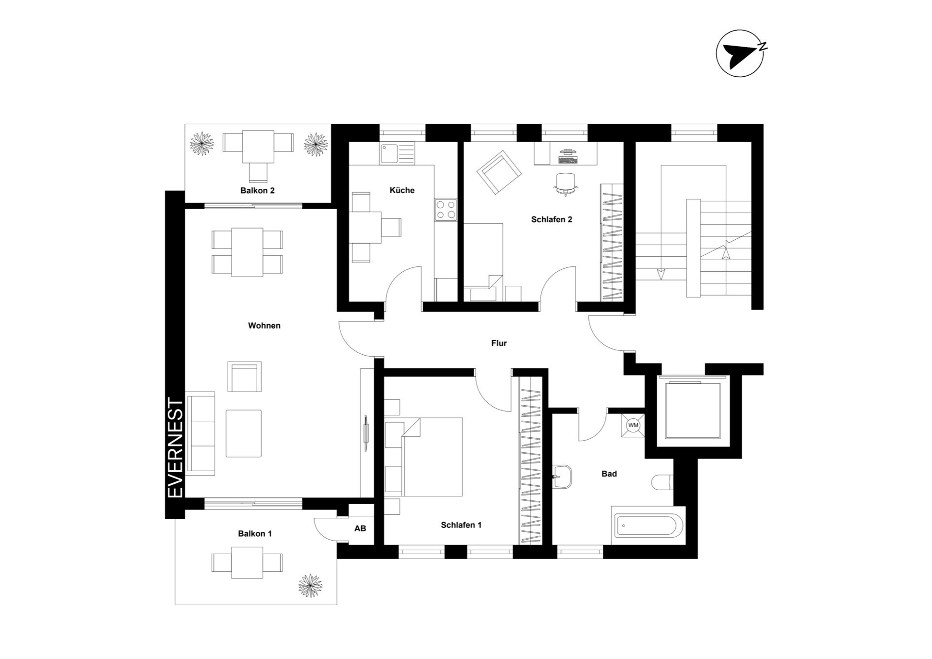 Wohnung zum Kauf 365.000 € 3 Zimmer 83 m²<br/>Wohnfläche 2.<br/>Geschoss Hiltrup - Mitte Münster 48165