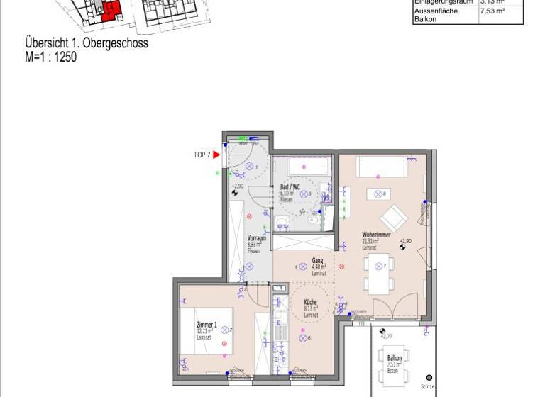 Wohnung zum Kauf - Erstbezug 193.249 € 2 Zimmer 61,3 m² 1. Geschoss Elisabeth Bollenberger - Gasse Wiener Neustadt 2700