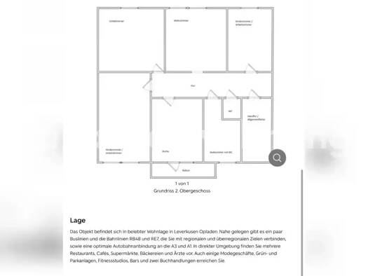 Wohnung zur Miete Tauschwohnung 1.700 € 4 Zimmer 120 m² 1. Geschoss Opladen Leverkusen 51379
