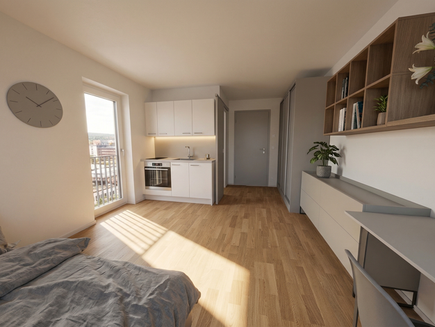 Studio zum Kauf - Neubau provisionsfrei als Kapitalanlage geeignet 359.040 € 1 Zimmer 21,7 m² Grasmeierstraße 8 Schwabing-Freimann München 80805