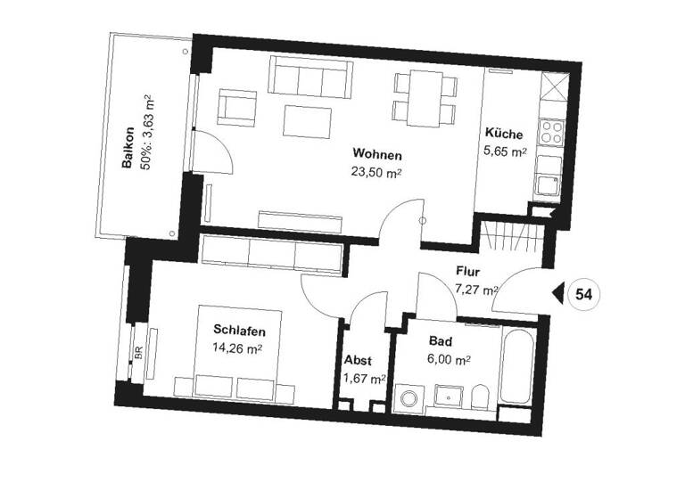 Wohnung zur Miete 1.008 € 2 Zimmer 62 m² 3. Geschoss Harburg Hamburg 21079