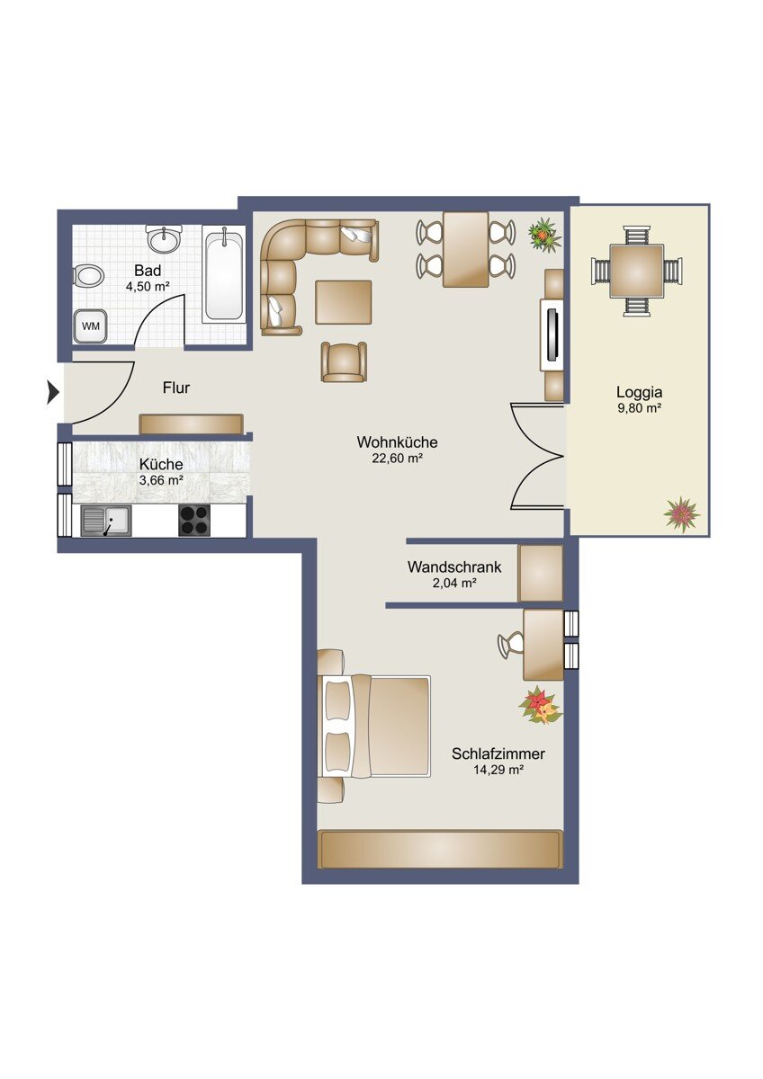 Wohnung zur Miete 771 € 2 Zimmer 47 m²<br/>Wohnfläche 1.<br/>Geschoss Annabichl Klagenfurt 9020