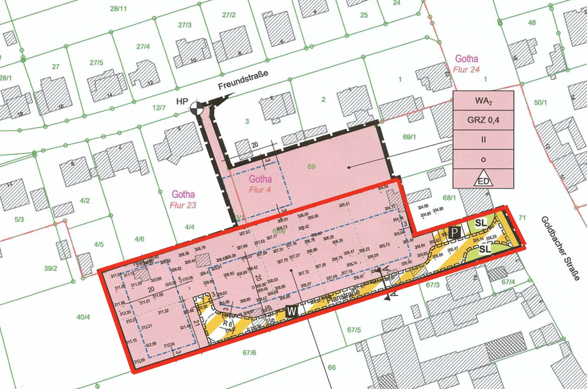 Grundstück zum Kauf 700.000 € 5.659 m²<br/>Grundstück Goldbacher Straße Nord Gotha 99867