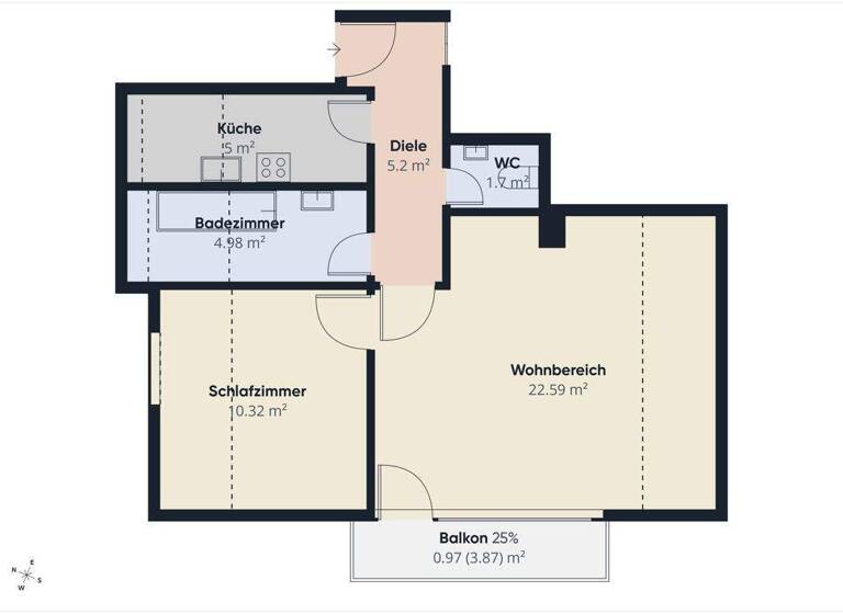 Wohnung zum Kauf 155.000 € 2 Zimmer 50,8 m² Öhringen 74613