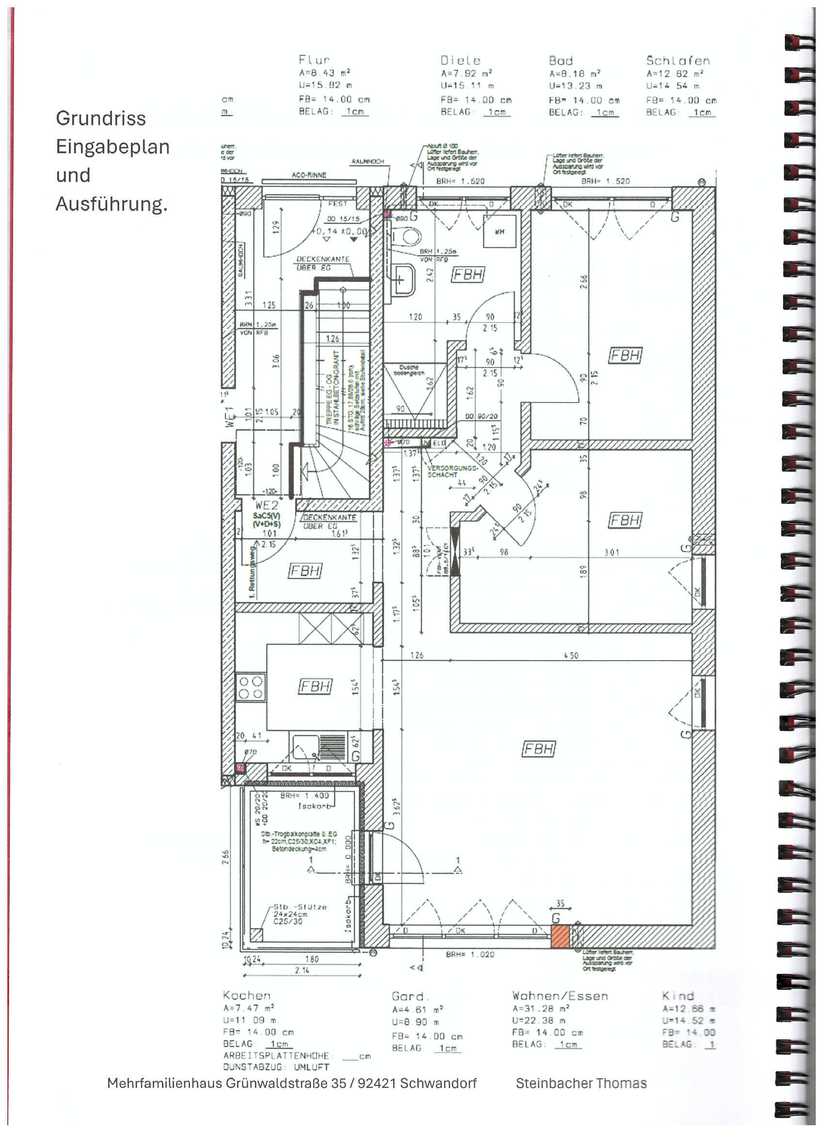 Wohnung zur Miete 980 € 3 Zimmer 88 m²<br/>Wohnfläche 1.<br/>Geschoss ab sofort<br/>Verfügbarkeit Grünwaldstr. 35 Richt Schwandorf 92421