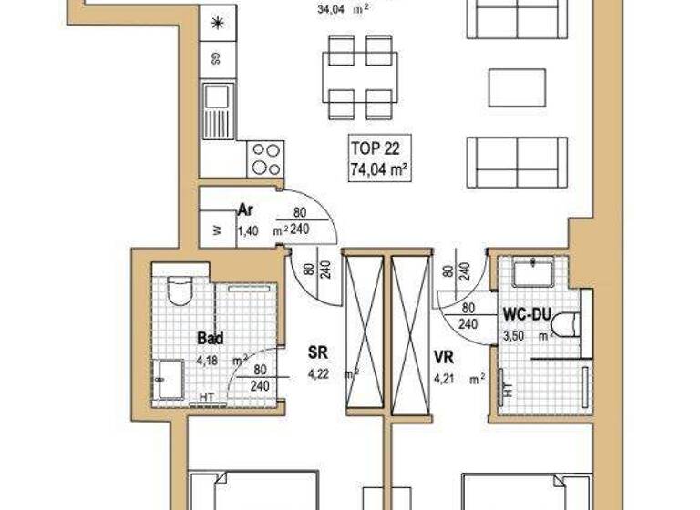 Wohnung zum Kauf 870.000 € 3 Zimmer 73,8 m² 5. Geschoss Wien 1090