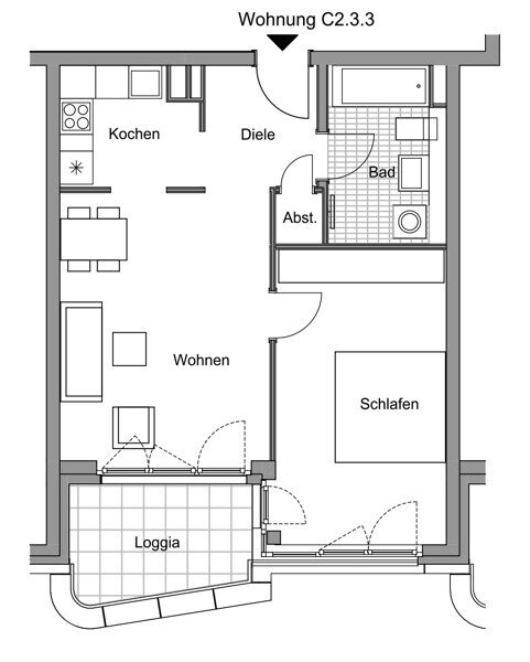 Wohnung zur Miete 1.081 € 2 Zimmer 56,8 m²<br/>Wohnfläche 3.<br/>Geschoss 01.02.2025<br/>Verfügbarkeit Gref-Völsing-Strasse 4 Ostend Frankfurt-Ostend 60314