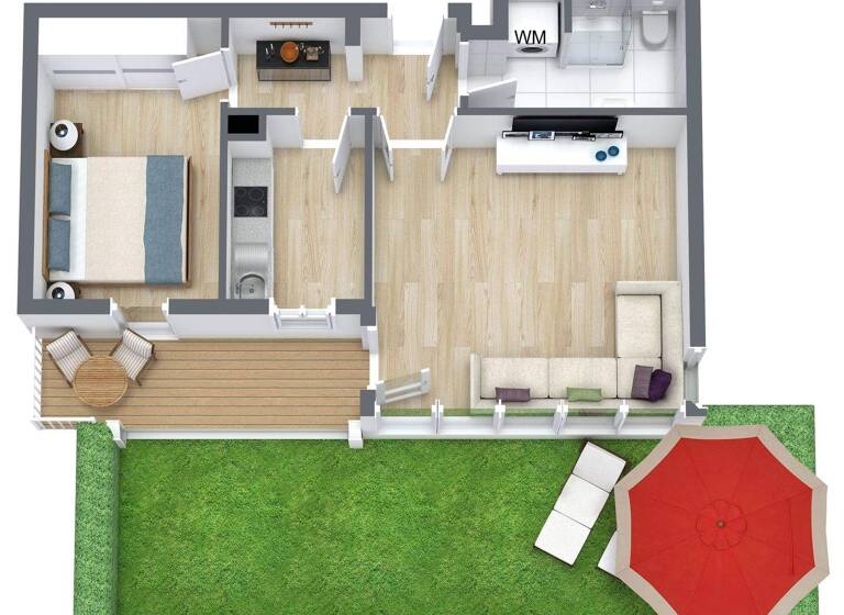 Terrassenwohnung zum Kauf als Kapitalanlage geeignet 259.000 € 2 Zimmer 61 m² Strandstraße 38 a Kühlungsborn 18225