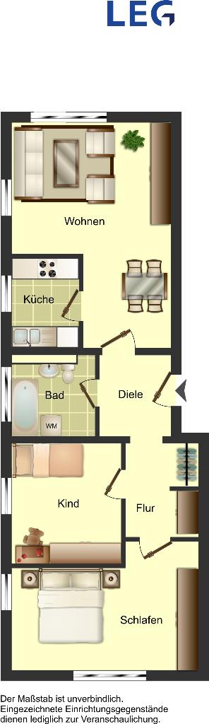 Wohnung zur Miete nur mit Wohnberechtigungsschein 391 € 3 Zimmer 76,9 m²<br/>Wohnfläche 31.01.2025<br/>Verfügbarkeit Steinstraße 49 Bergneustadt Bergneustadt 51702