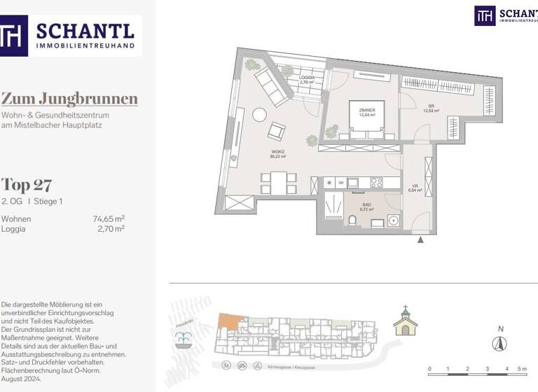 Wohnung zum Kauf - Erstbezug 291.500 € 2 Zimmer 74,7 m² 2. Geschoss Hauptplatz Mistelbach 2130