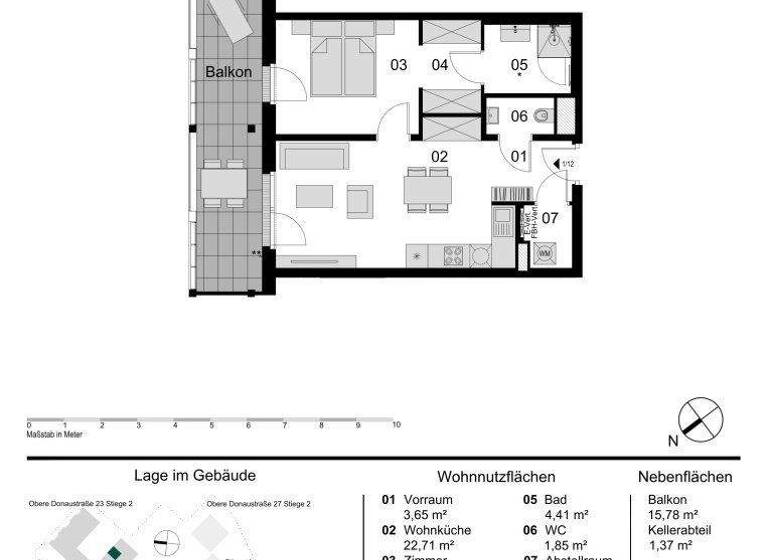 Wohnung zum Kauf - Erstbezug provisionsfrei 470.000 € 2 Zimmer 51,2 m² 1. Geschoss Obere Donaustraße Wien 1020