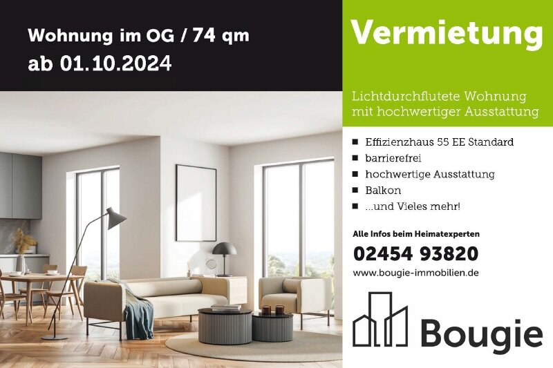 Wohnung zur Miete 894 € 2 Zimmer 74 m²<br/>Wohnfläche 1.<br/>Geschoss Waldenrath Heinsberg-Waldenrath 52525