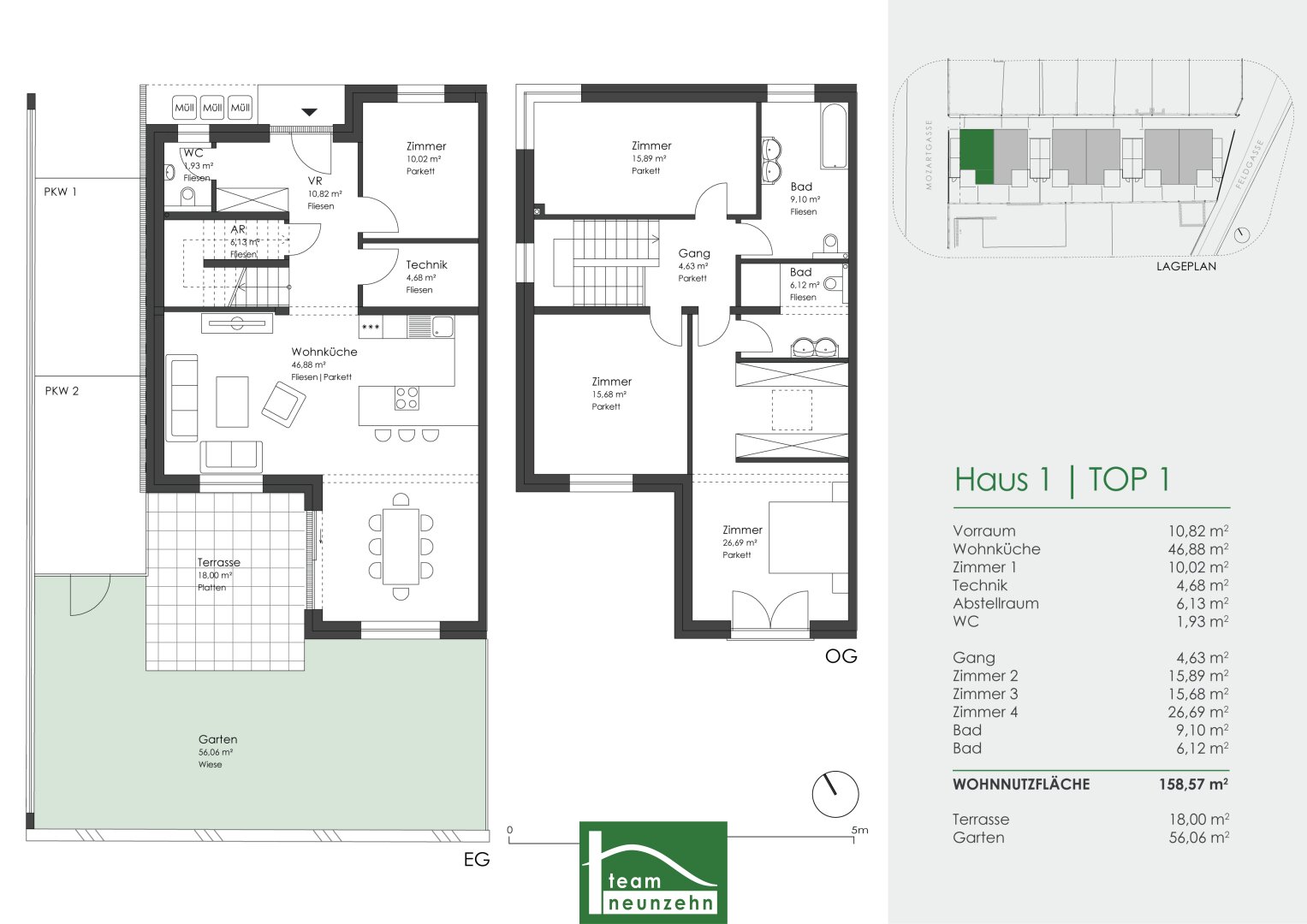 Doppelhaushälfte zum Kauf 560.000 € 5 Zimmer 158,9 m²<br/>Wohnfläche Mozartgasse 1 Deutsch-Wagram 2232