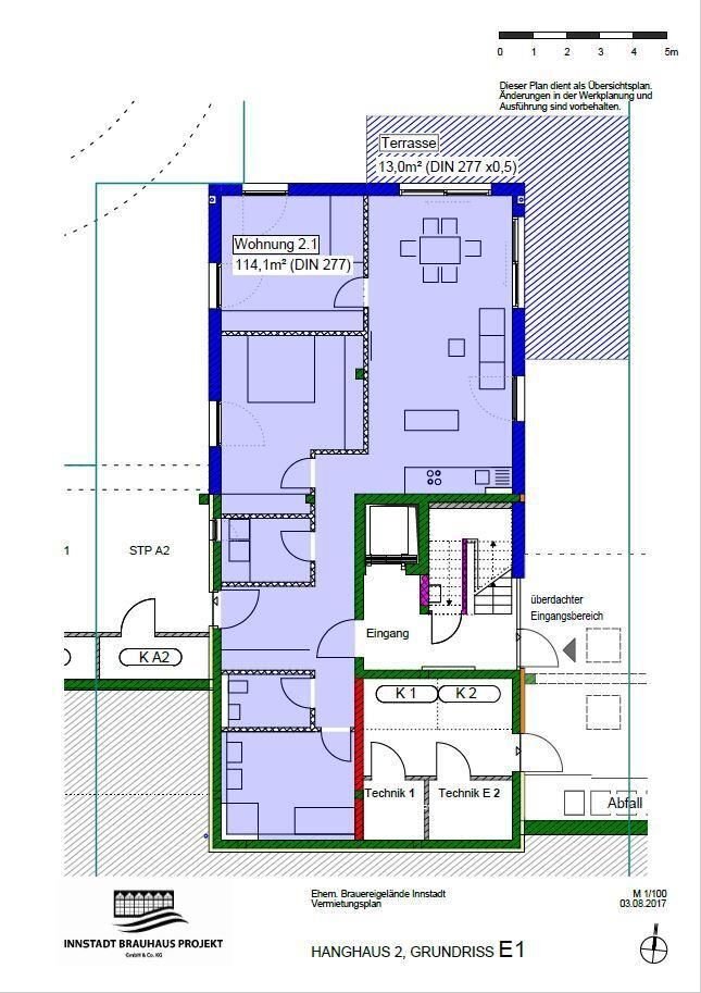 Wohnung zur Miete 1.100 € 3 Zimmer 126,5 m²<br/>Wohnfläche EG<br/>Geschoss Kapuziner Str. Innstadt Passau 94032