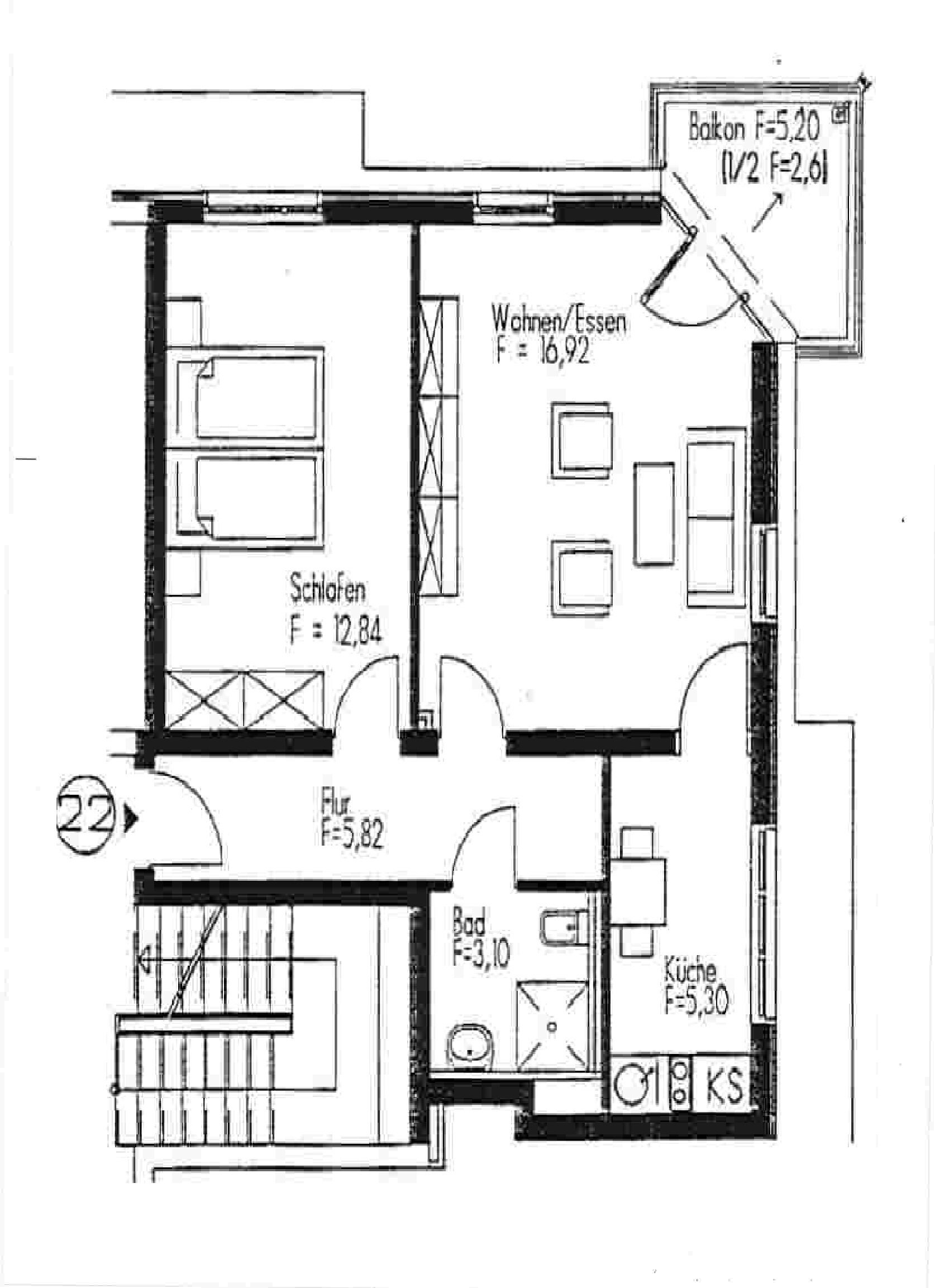 Wohnung zur Miete 381 € 2 Zimmer 46,6 m²<br/>Wohnfläche 3.<br/>Geschoss Am Harzberg 27 Frohburg Frohburg 04654