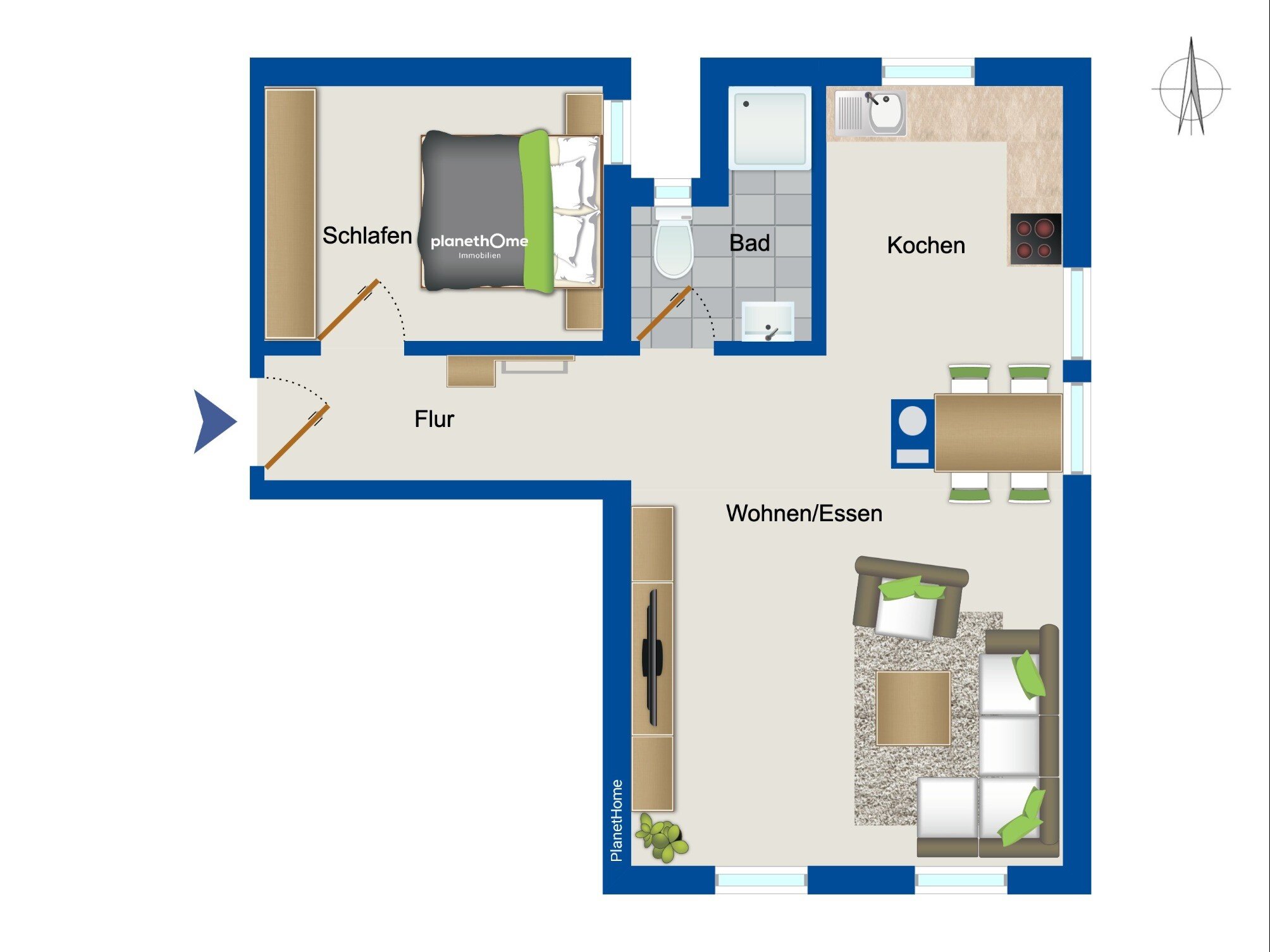 Wohnung zum Kauf 145.000 € 2 Zimmer 52,5 m²<br/>Wohnfläche 1.<br/>Geschoss Göppingen - Südoststadt Göppingen 73037