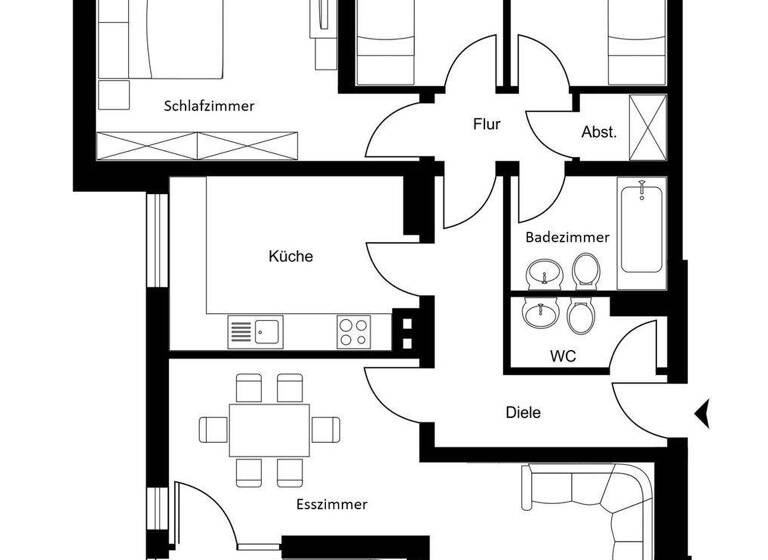 Wohnung zum Kauf 289.000 € 5,5 Zimmer 100 m² 1. Geschoss Wiemelhausen Bochum 44799