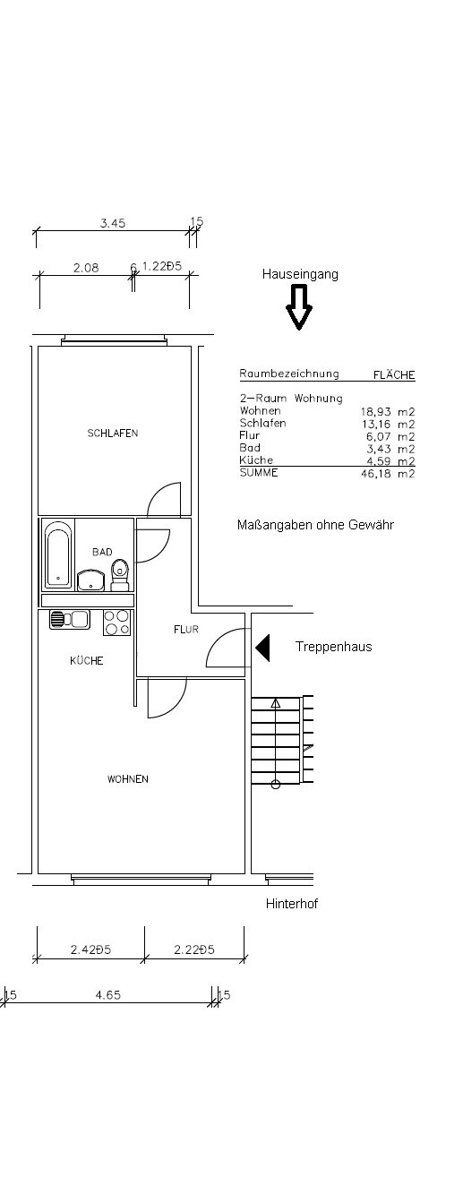 Wohnung zum Kauf provisionsfrei 120.000 € 2 Zimmer 46,2 m²<br/>Wohnfläche ab sofort<br/>Verfügbarkeit Kurze Straße Datzeviertel Neubrandenburg 17034