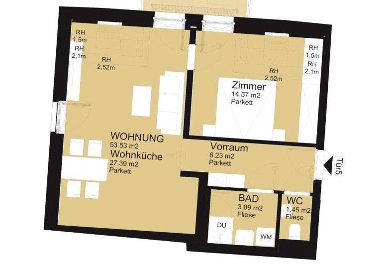 Wohnung zum Kauf - Erstbezug 372.000 € 4 Zimmer 53,5 m² 2. Geschoss Klederinger Straße 151 Wien 1100