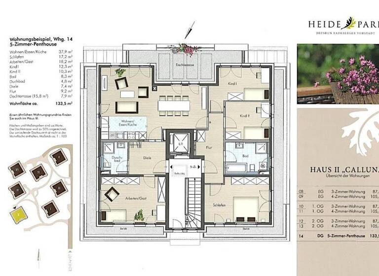 Penthouse zum Kauf provisionsfrei 680.000 € 3 Zimmer 135 m² Heideparkstraße 8e Radeberger Vorstadt Dresden 01099