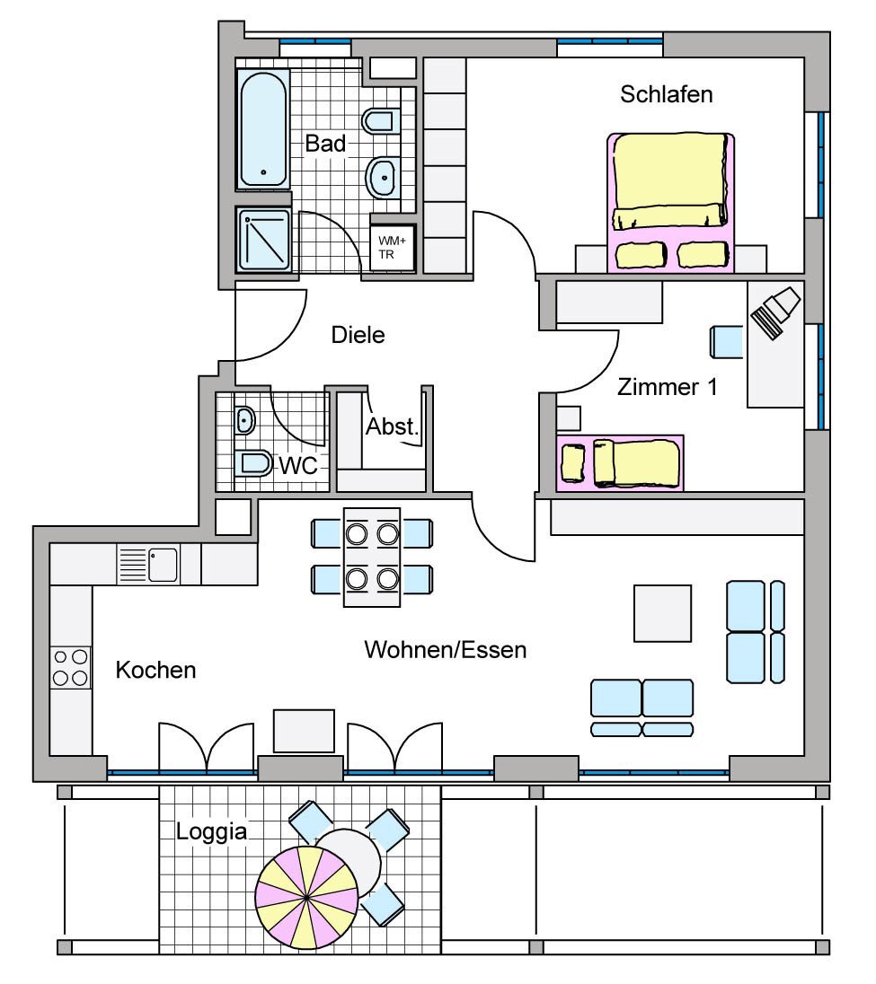 Wohnung zum Kauf 495.000 € 3,5 Zimmer 90 m²<br/>Wohnfläche 1.<br/>Geschoss Sedanstr. Ulm 89077