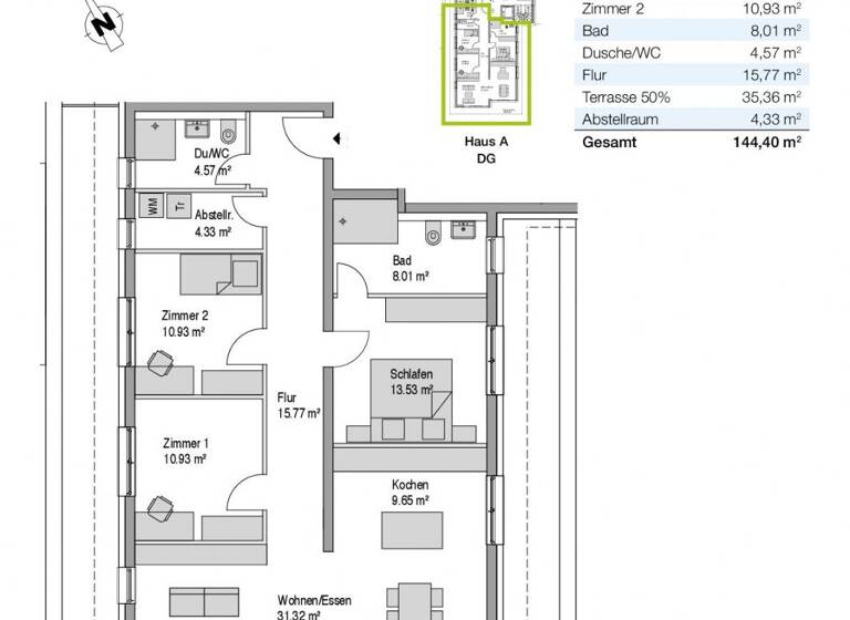 Penthouse zum Kauf provisionsfrei 799.000 € 4 Zimmer 144,4 m²<br/>Wohnfläche 3.<br/>Geschoss Am Kirchberg 10 Tumringen Lörrach 79539