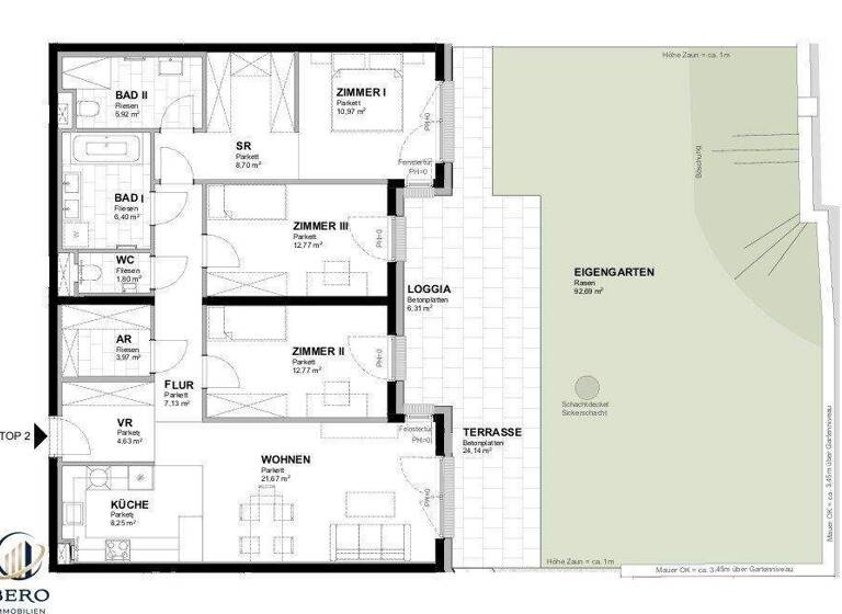 Wohnung zum Kauf - Erstbezug provisionsfrei 549.800 € 4 Zimmer 105 m² EG Deutsch-Wagram 2232