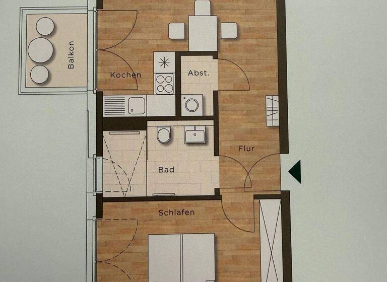 Wohnung zur Miete 695 € 2 Zimmer 52,8 m² 2. Geschoss frei ab sofort Louis-Pasteur-Straße 3 Lahr Lahr/Schwarzwald 77933
