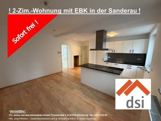 Wohnung zur Miete 960 € 2 Zimmer 72 m² EG frei ab sofort Egloffsteinstraße 1 Sanderau Würzburg 97072