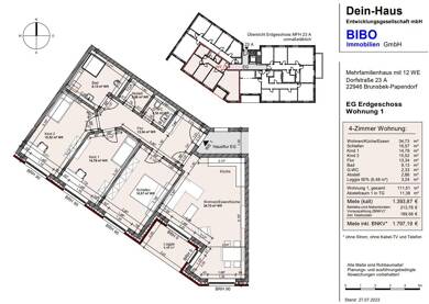 Wohnung zur Miete 1.394 € 4 Zimmer 111,5 m² EG Dorfstraße 23 a Papendorf Brunsbek 22946