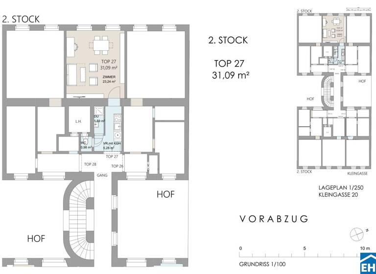 Studio zum Kauf 195.000 € 1 Zimmer 31,1 m² 3. Geschoss Kleingasse Wien 1030