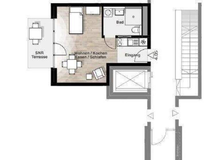 Studio zur Miete 679 € 1 Zimmer 34 m² EG Schopenhauerstraße 12 Großreuth h d Veste Nürnberg 90409