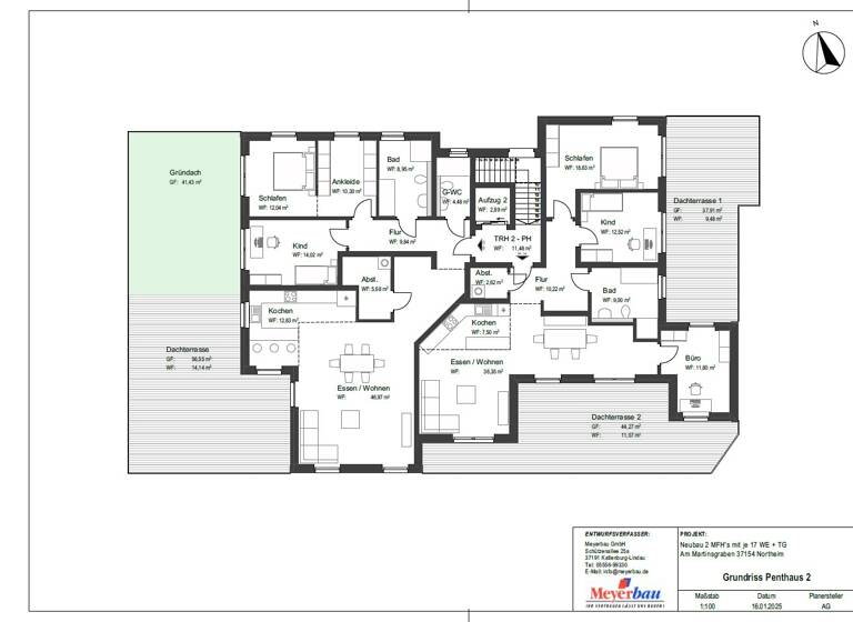 Penthouse zum Kauf - Erstbezug provisionsfrei 636.800 € 3 Zimmer 139,3 m² Northeim 37154