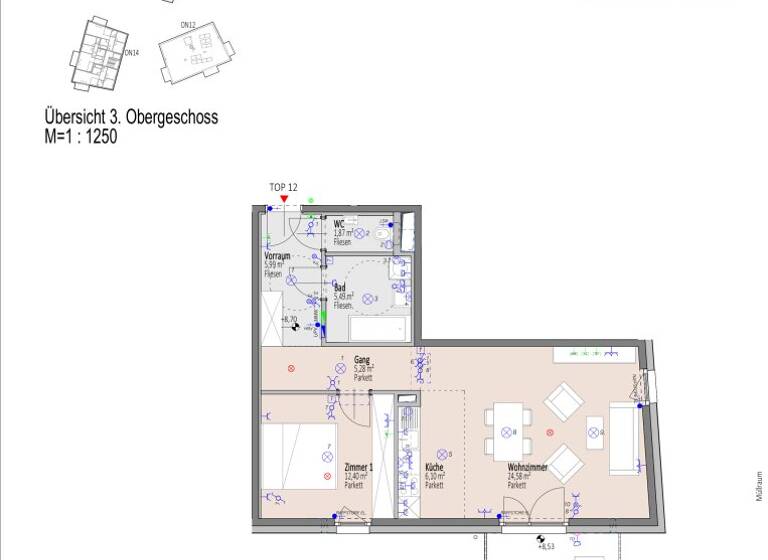 Wohnung zum Kauf - Erstbezug 296.300 € 2 Zimmer 61,7 m² 3. Geschoss Elisabeth Bollenberger - Gasse 10-14 Wiener Neustadt 2700