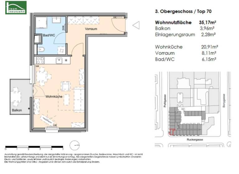 Wohnung zur Miete 582 € 1 Zimmer 35,2 m² 3. Geschoss frei ab 01.05.2026 Pohlgasse 26 Wien 1120
