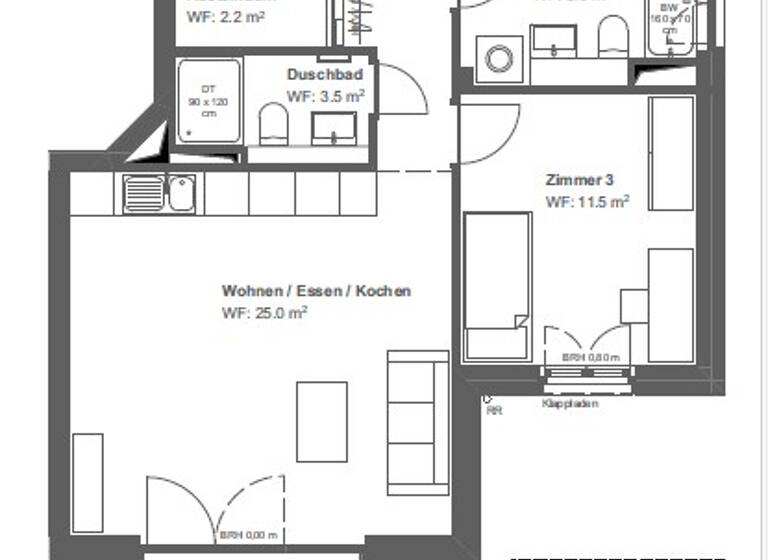 Wohnung zur Miete 1.750 € 3,5 Zimmer 96,1 m² Geschoss 2/3 frei ab sofort Silcherstraße 9 Schwanheim Frankfurt am Main 60529