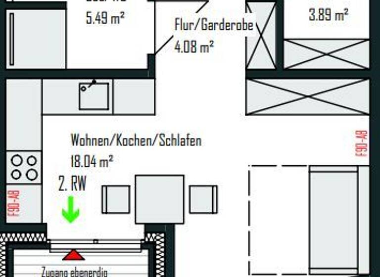 Studio zur Miete - Erstbezug 579 € 1 Zimmer 33,3 m² EG frei ab 01.05.2026 Hubert-Korte-Straße 7 Voxtrup Osnabrück 49086
