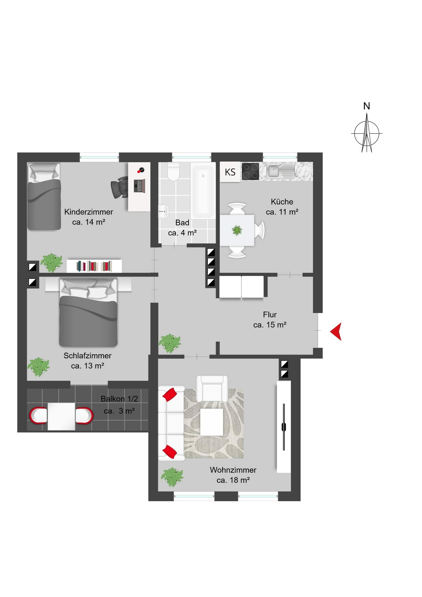 Wohnung zum Kauf 490.000 € 3 Zimmer 78 m²<br/>Wohnfläche 1.<br/>Geschoss Thalkirchen München 81379