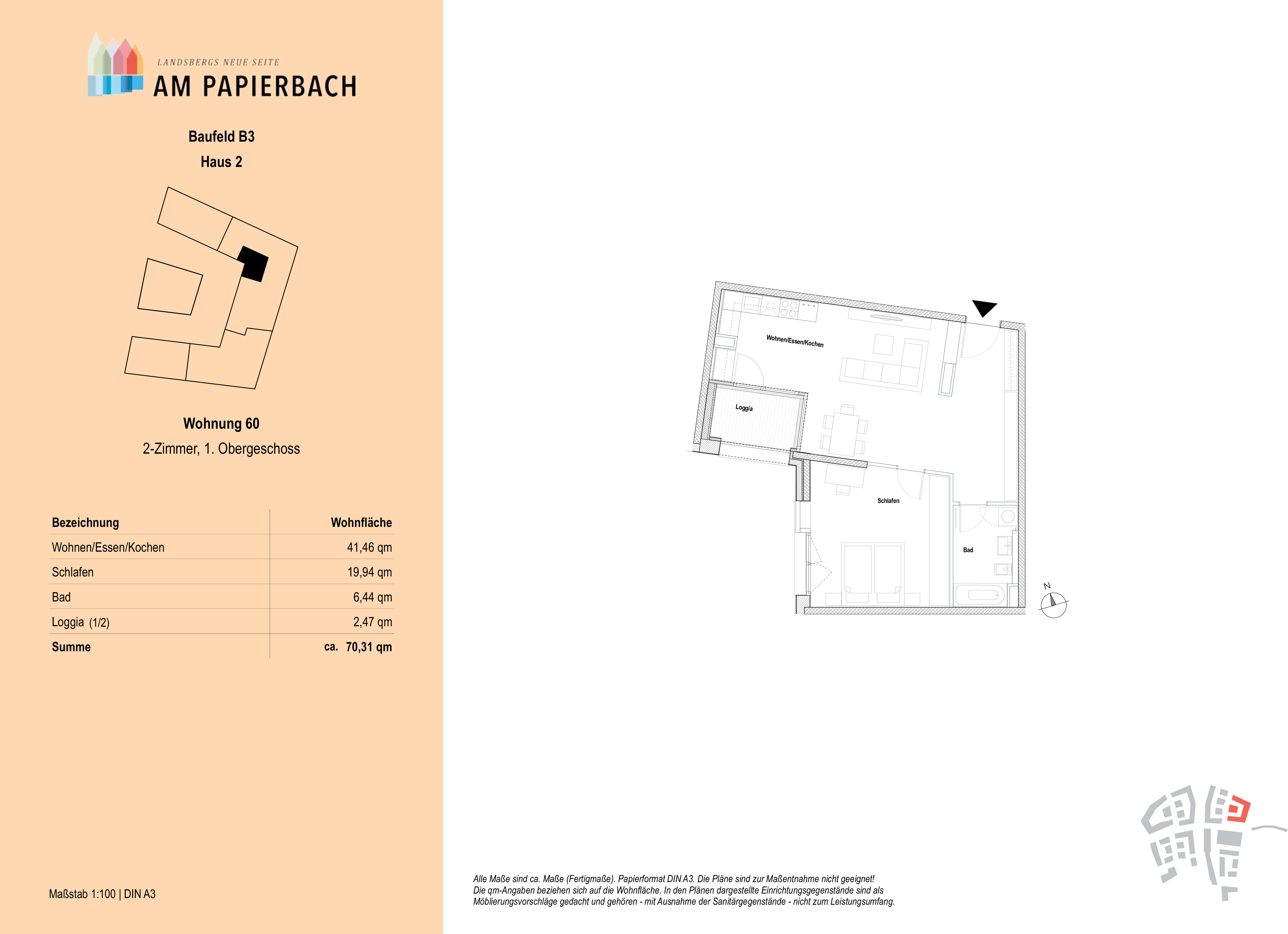 Wohnung zum Kauf provisionsfrei 629.900 € 2 Zimmer 70,3 m²<br/>Wohnfläche 1.<br/>Geschoss Stadtgebiet Landsberg am Lech 86899