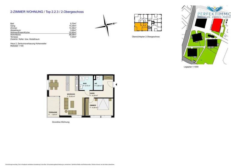 Wohnung zum Kauf 459.000 € 2 Zimmer 68,1 m² 2. Geschoss Hohenweiler 6914
