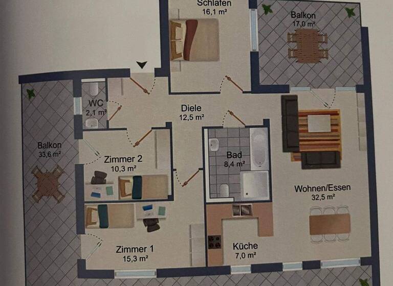 Wohnung zur Miete 1.848 € 4 Zimmer 121,2 m² 3. Geschoss frei ab 01.04.2026 Agnes-Decker-Straße 2 Badorf Brühl 50321