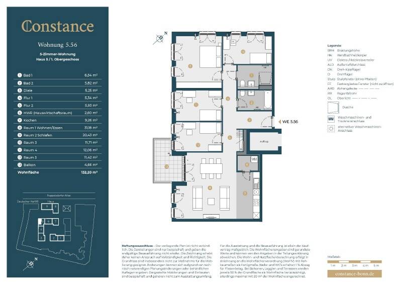 Wohnung zum Kauf provisionsfrei 989.000 € 5 Zimmer 132,2 m²<br/>Wohnfläche 1.<br/>Geschoss Poppelsdorf Bonn 53115