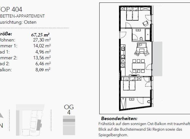 Penthouse zum Kauf 555.000 € 3 Zimmer 67,3 m² 4. Geschoss Dorfstraße 25 Fieberbrunn 6391