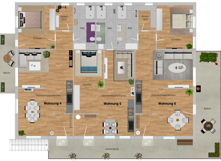 Wohnung zum Kauf - Neubau provisionsfrei 259.940 € 2 Zimmer 62,1 m²<br/>Wohnfläche EG<br/>Geschoss Egglfing Bad Füssing 94072