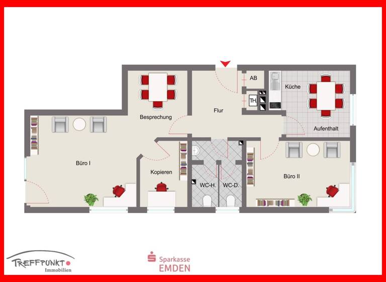 Büro zur Miete 4 Zimmer 75 m² Bürofläche Stadtzentrum Emden 26721