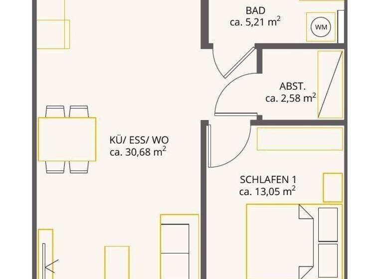 Wohnung zum Kauf 262.000 € 2 Zimmer 53,6 m²<br/>Wohnfläche Kirchheim am Neckar 74366